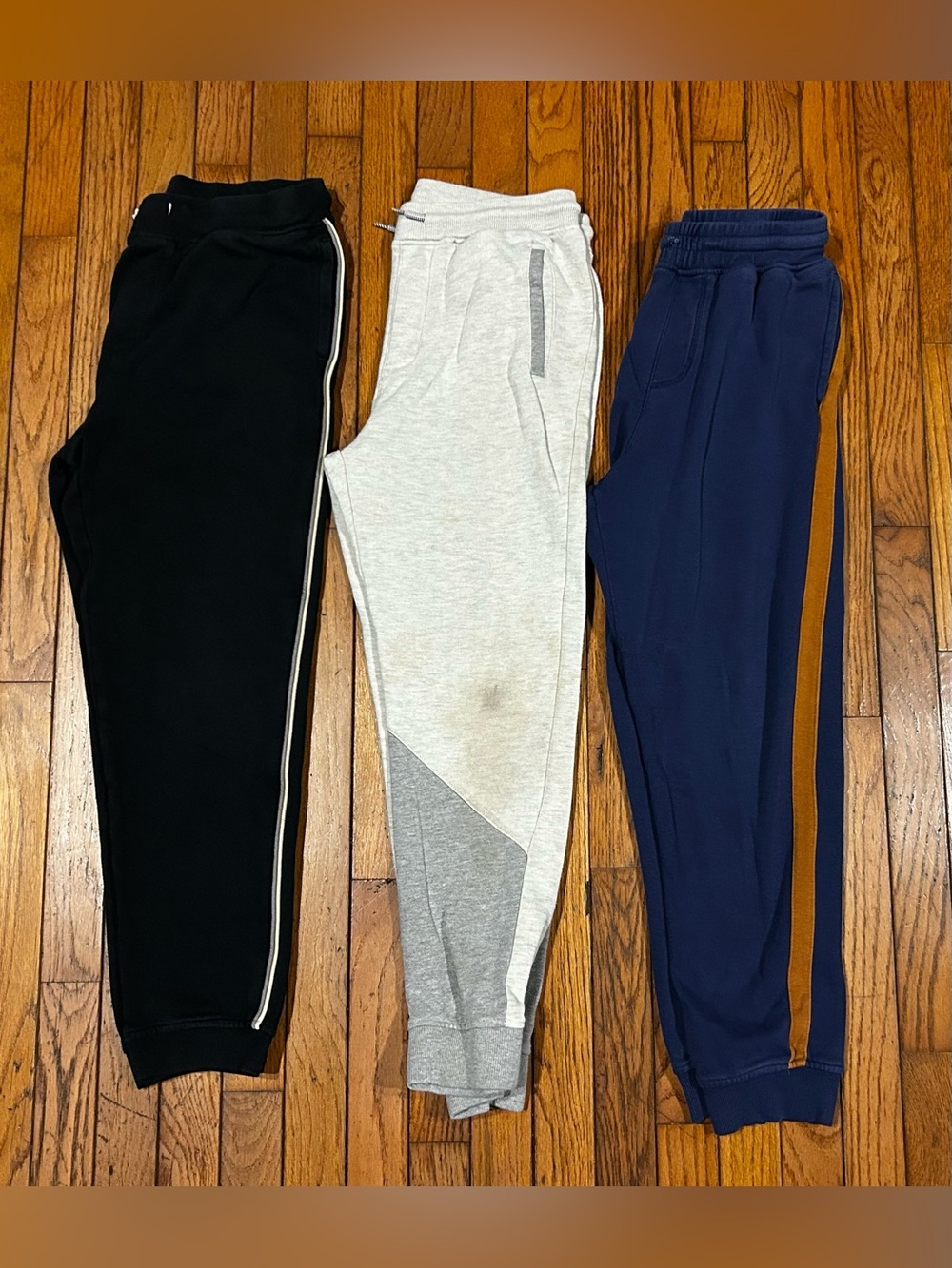 FabKids Boys XXL 18 Jogger Sweatpants 3 Pair Lot Black Gray Navy